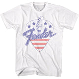 Fender - America Guitar Pick - American Classics - Solid White Adult Short Sleeve T-Shirt