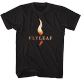 Fly Leaf - Flame Logo - American Classics - Solid Black Adult Short Sleeve T-Shirt