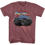 Bigfoot - Splatter Background - American Classics - Solid Red Adult Short Sleeve T-Shirt