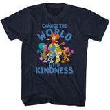 Fraggle Rock - Change The World - American Classics - Solid Blue Adult Short Sleeve T-Shirt