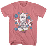 Fraggle Rock - Mokey And Flowers - American Classics - Solid Pink Adult Short Sleeve T-Shirt