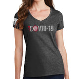Fuck Covid-19 Ladies V-Neck T-shirt Style001
