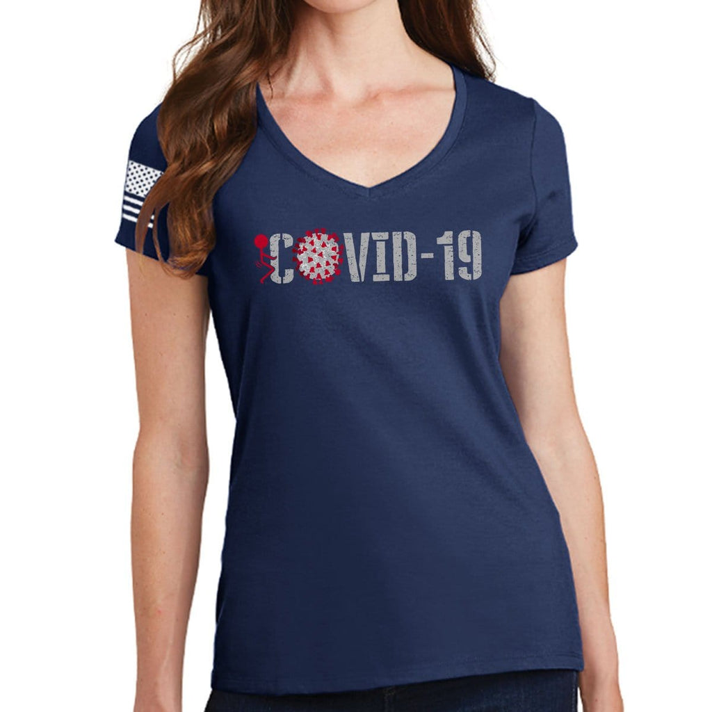 Fuck Covid-19 Ladies V-Neck T-shirt