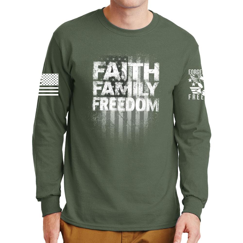 Faith Family Freedom Long Sleeve T-shirt Style001