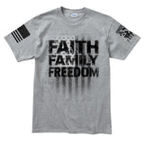 Mens Faith Family Freedom T-shirt Style001