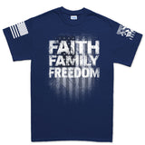 Mens Faith Family Freedom T-shirt Style001