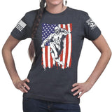 Ladies American Fighter T-shirt Style001