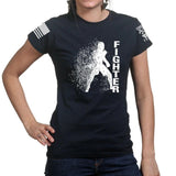 Ladies Fighter Silhouette T-shirt Style001