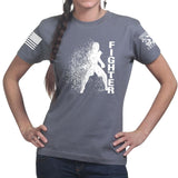Ladies Fighter Silhouette T-shirt Style001