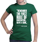 First Rule of Gunfight Ladies T-shirt