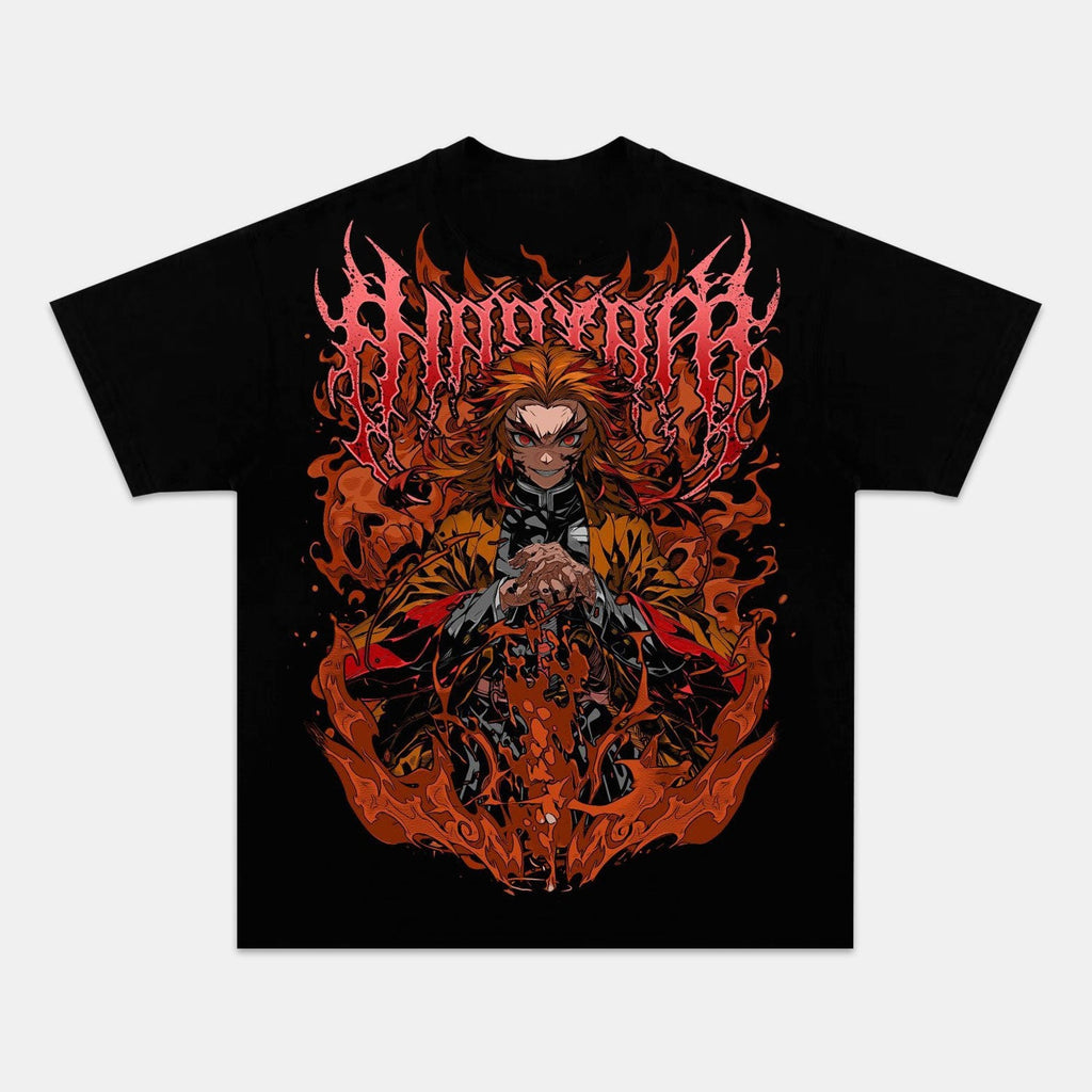 FLAME HASHIRA UNISEX ANIME INSPIRED VINTAGE OVERSIZED TEEä¸¨DEMON SLAYER-[BACK]