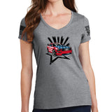 Ladies American Paint Job V-Neck T-shirt
