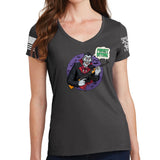 Ladies Forget Biting V-Neck T-shirt Style001