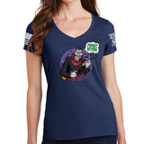 Ladies Forget Biting V-Neck T-shirt Style001