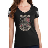 Ladies Freedom is Loud V-Neck T-shirt Style001