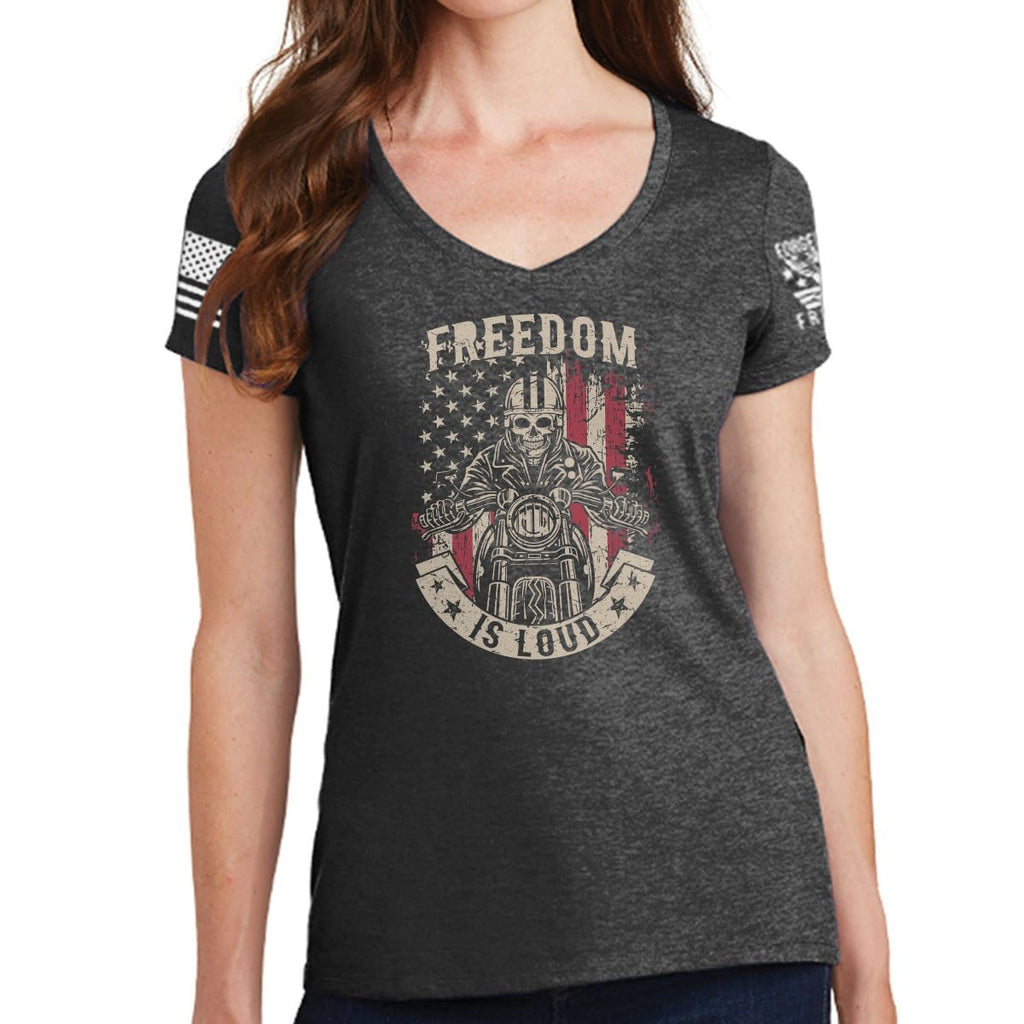 Ladies Freedom is Loud V-Neck T-shirt Style001