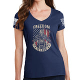 Ladies Freedom is Loud V-Neck T-shirt Style001