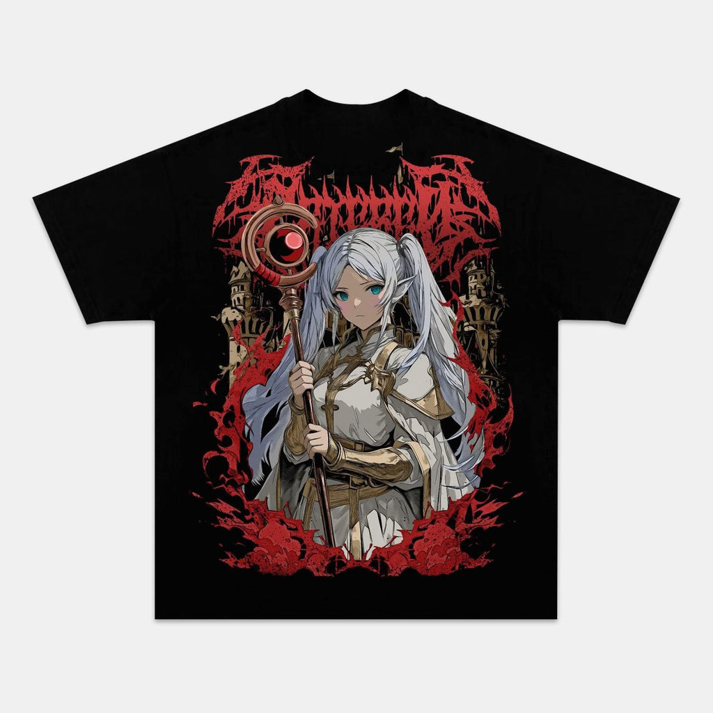 FRIEREN UNISEX ANIME INSPIRED VINTAGE OVERSIZED TEEä¸¨FRIEREN BEYOND JOURNEY'S END-[BACK]
