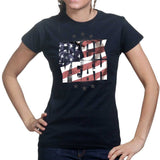 Ladies F**K Yeah American Flag T-shirt Style001
