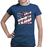 Ladies F**K Yeah American Flag T-shirt Style001