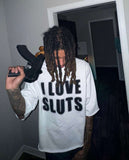 I Love Sluts Cropped Crewneck Shirt Style001