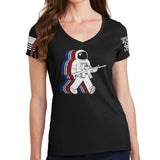 Ladies Funkalicious AR-15 Astronaut V-Neck T-shirt Style001