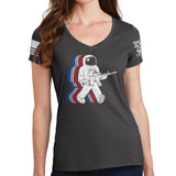 Ladies Funkalicious AR-15 Astronaut V-Neck T-shirt Style001