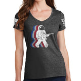 Ladies Funkalicious AR-15 Astronaut V-Neck T-shirt Style001