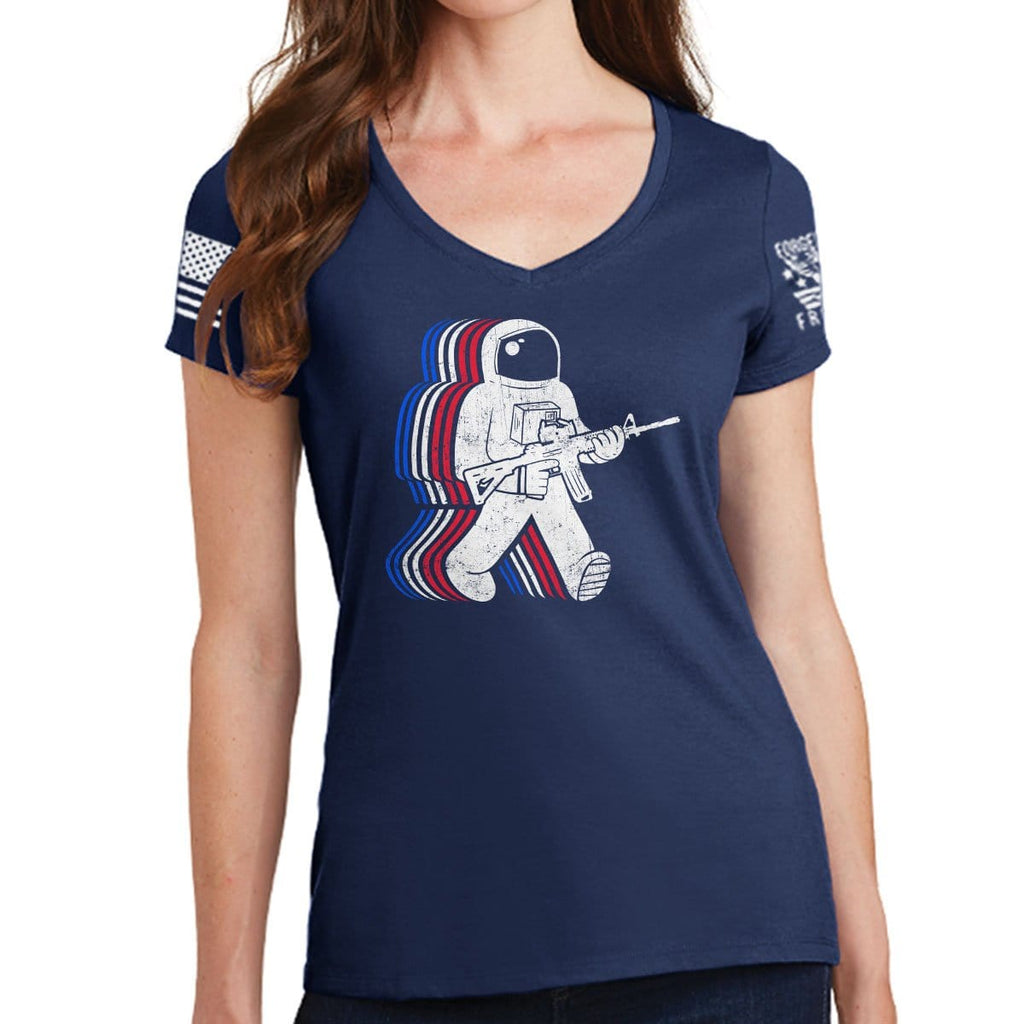 Ladies Funkalicious AR-15 Astronaut V-Neck T-shirt Style001