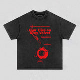 VINTAGE FOUR FLIES ON GREY VELVET T-SHIRT