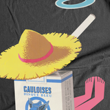 GAULOISES CIGARETTES 'SIESTA' HEAVYWEIGHT BLACK T-SHIRT