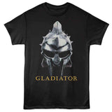Gladiator - Helmet And Logo - American Classics - Black Solid Adult Short Sleeve T-Shirt