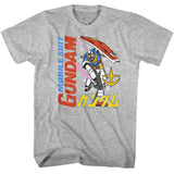 Gundam - Ms And Mech - American Classics - Solid Gray Adult Short Sleeve T-Shirt