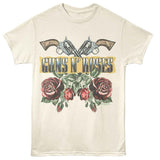 Guns N Roses - Roses And Guns - American Classics - Front Print Natural Solid Adult Short Sleeve T-Shirt