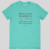 grace & truth Womens T-Shirt Hanging On By A Thread