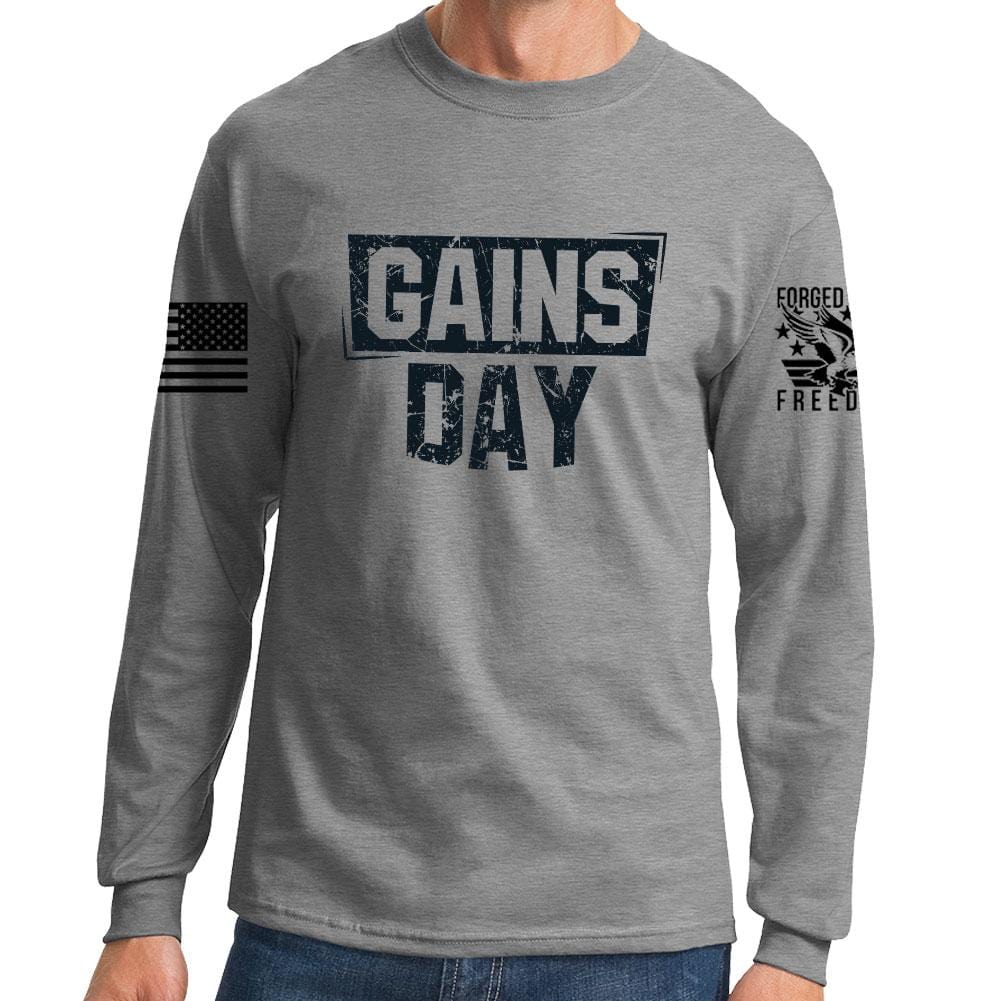 Gains Day Long Sleeve T-shirt Style001