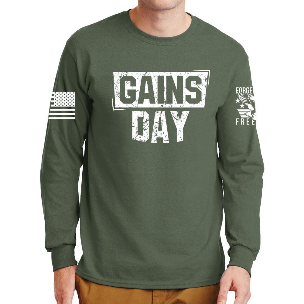 Gains Day Long Sleeve T-shirt Style001