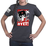 Ladies NIET Grumpy Russian Cat T-shirt Style001
