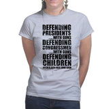 Armed Defence Irony Ladies T-shirt