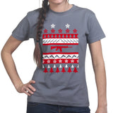 Guns Ugly Christmas Ladies T-shirt Style001