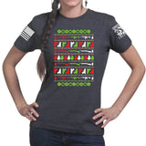 Guns Christmas Ugly Ladies T-shirt Style001