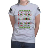 Guns Christmas Ugly Ladies T-shirt Style001