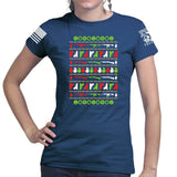 Guns Christmas Ugly Ladies T-shirt Style001