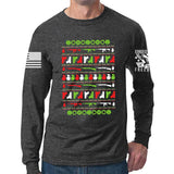 Guns Christmas Ugly Long Sleeve T-shirt Style001