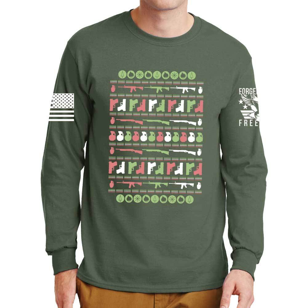 Guns Christmas Ugly Long Sleeve T-shirt