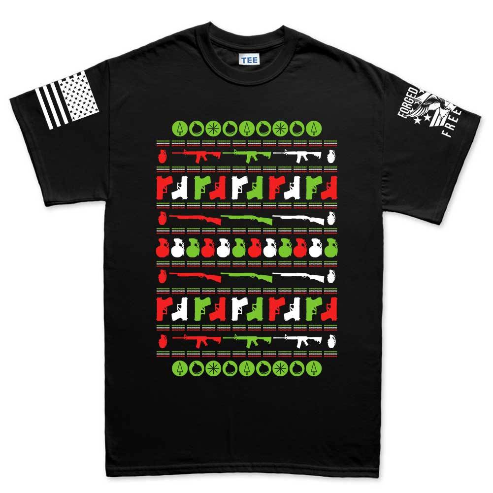 Guns Ugly Men's Christmas T-shirt Style001