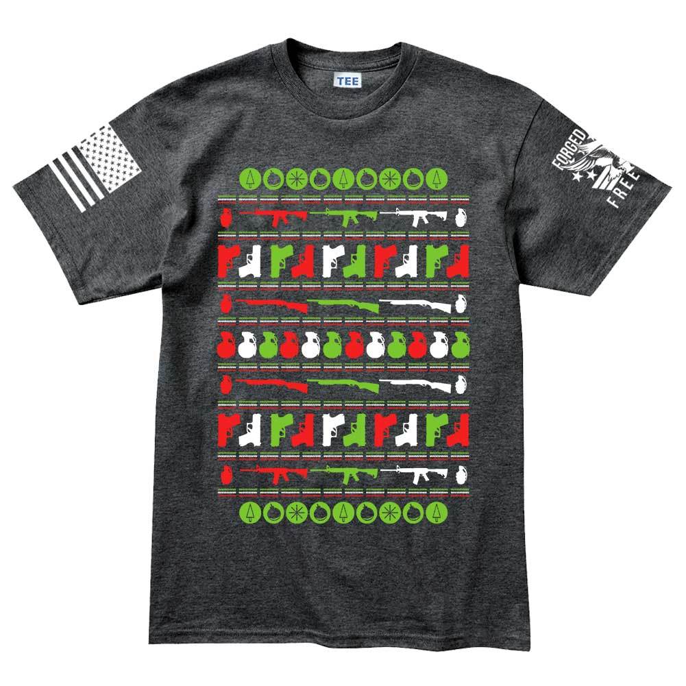 Guns Ugly Men's Christmas T-shirt Style001