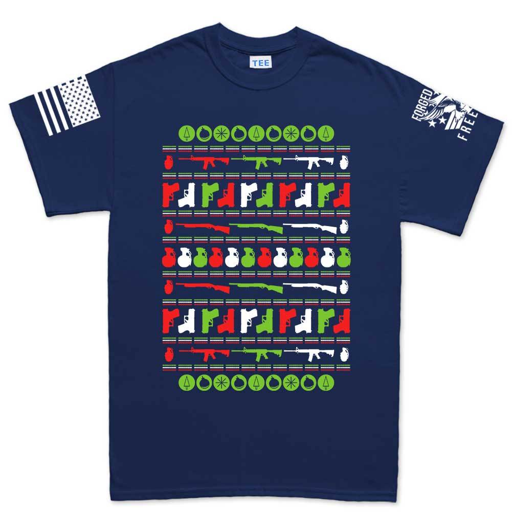 Guns Ugly Men's Christmas T-shirt Style001