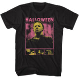 Halloween - Movie Scenes With Quote - American Classics - Solid Black Adult Short Sleeve T-Shirt