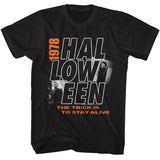Halloween - Hollow - Black Front Print Short Sleeve Solid Adult T-Shirt